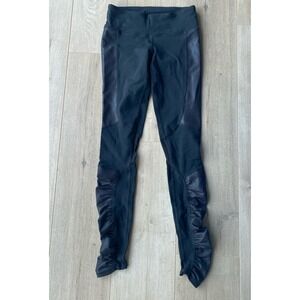 ALO YOGA Idol Ruched Black Shimmer Leggings Size Small